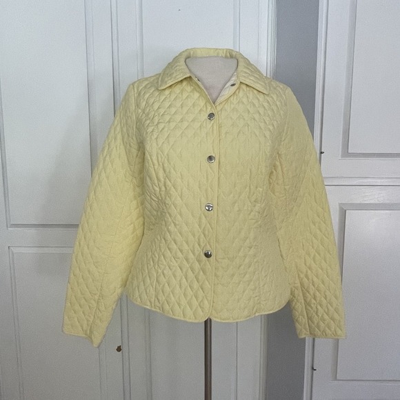 Briggs New York Butter‎ Yellow Quilted Jacket Women's Size Large - Picture 1 of 10